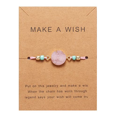Rinhoo-Bracelet De Cartes En Papier Tissé En Pierre Naturelle Colorée Pour Femme, Bijoux De Mode, Ajustable, Porte-Bonheur, Rouge