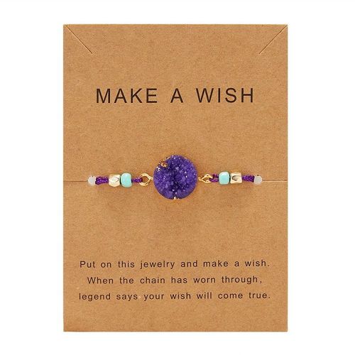 Rinhoo-Bracelet De Cartes En Papier Tissé En Pierre Naturelle Colorée Pour Femme, Bijoux De Mode, Ajustable, Porte-Bonheur, Rouge