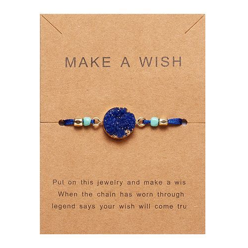 Rinhoo-Bracelet De Cartes En Papier Tissé En Pierre Naturelle Colorée Pour Femme, Bijoux De Mode, Ajustable, Porte-Bonheur, Rouge