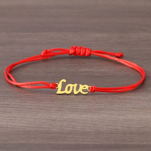 Bracelets En Acier Inoxydable Avec Lettre D'amour Pour Femme, Tressé À La Main, Ulnoire Et Rouge, Porte-Bonheur, Accessoires De Mode, Bijoux, Nouveau