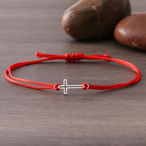 Bracelets Gothiques En Acier Inoxydable Pour Femmes, Croix Creuse Tressée À La Main, Ulporte-Bonheur Noire Et Rouge, Bracelet À Breloques À La Mode, Cadeaux De Bijoux