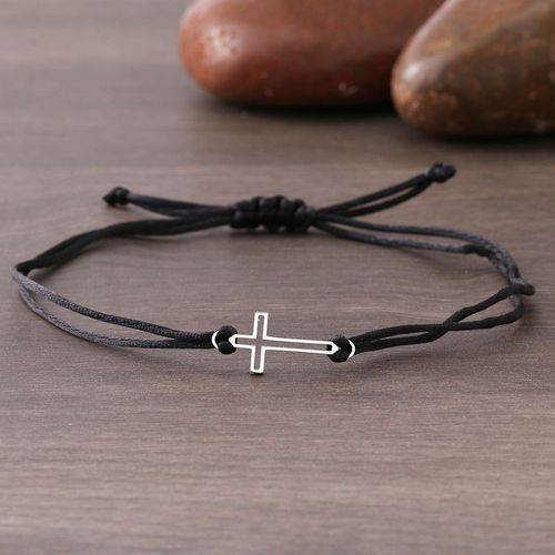 Bracelets Gothiques En Acier Inoxydable Pour Femmes, Croix Creuse Tressée À La Main, Ulporte-Bonheur Noire Et Rouge, Bracelet À Breloques À La Mode, Cadeaux De Bijoux