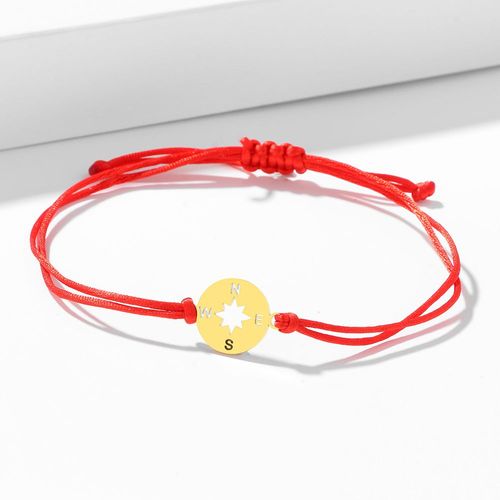 Bracelet Boussole En Acier Inoxydable Pour Femme, Tressé À La Main, Porte-Bonheur, Ulnoire Et Rouge, Breloque De Voyageur, Bijoux Cadeaux, Mode, Nouveau