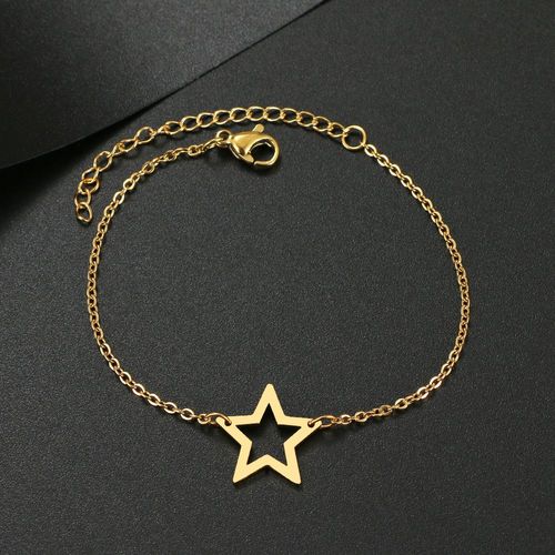 Bracelet Étoile Creuse En Acier Inoxydable Pour Femme, Bijoux Simples, Breloque Jocharm, Fête De Mariage, Meilleurs Cadeaux Pour Amis, Mode