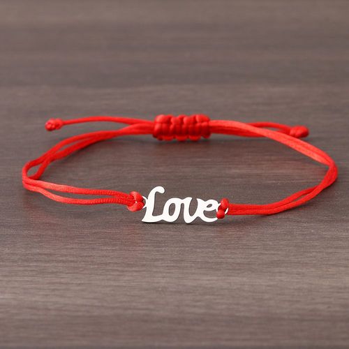 Bracelets En Acier Inoxydable Avec Lettre D'amour Pour Femme, Tressé À La Main, Ulnoire Et Rouge, Porte-Bonheur, Accessoires De Mode, Bijoux, Nouveau