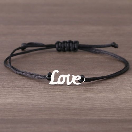 Bracelets En Acier Inoxydable Avec Lettre D'amour Pour Femme, Tressé À La Main, Ulnoire Et Rouge, Porte-Bonheur, Accessoires De Mode, Bijoux, Nouveau