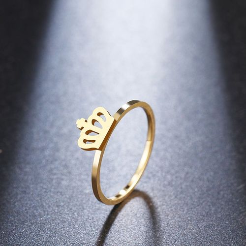 Dotifi-Bagues En Acier Inoxydable Doré Pour Femmes, Bijoux De Soudage De Couronne, Cadeaux De Fête De Fiançailles, Documents À La Mode, R189