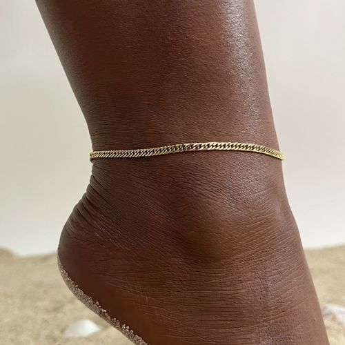 Vnox-Bracelets De Rinçage Délicats En Acier Inoxydable Pour Femmes, Bijoux De Plage Pieds Nus, Bracelet De Cheville Cubain Salle, Document Doré, Lune Et Étoile