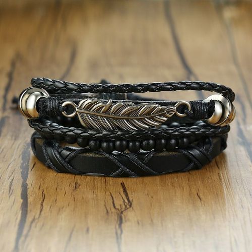 Vnox Mix 3-4 Pièces/Ensemble, Bracelets En Cuir Tressé Pour Hommes Et Femmes, Breloque De Poker Vintage, Perles En Bois, Bracelets Ethniques Tribaux