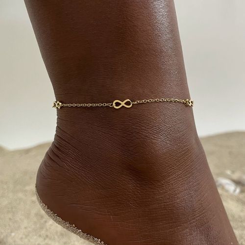 Vnox-Bracelets De Cheville En Acier Inoxydable Plaqué Or Pour Femmes, Bracelets De Cheville Empilables, Breloque Coeur Et Étoile, Bijoux De Vacances D'été