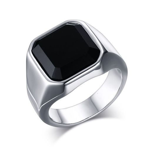 Vnox ¿ Bagues En Pierre Semi-Précieuse Pour Hommes, Bijoux En Acier Inoxydable, Couleur Or Et Noir