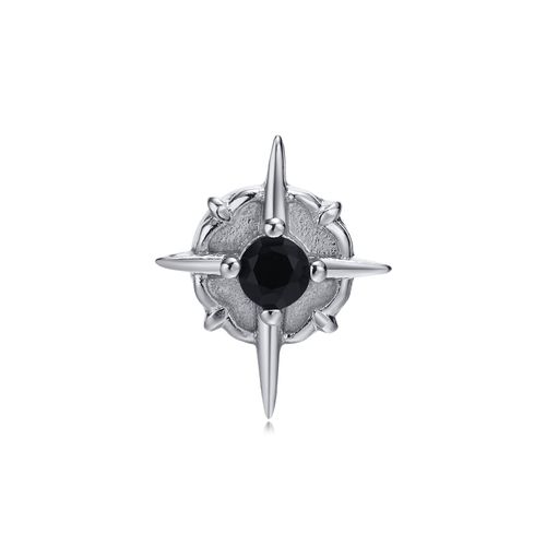 Vnox ¿ Boucles D'oreilles Rock Punk Star De Bethlehem Pour Hommes, Accessoires De Clips D'oreille En Pierre De Zircone Cubique Blanche Et Noire Scintillante