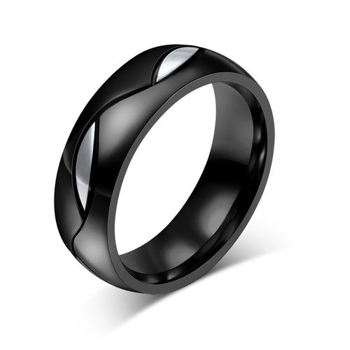 Vnox-Bague De Mariage Noire En Acier Inoxydable, Bijoux De Fiançailles, Bague De Couple, Cz, Amoureux, Sion L