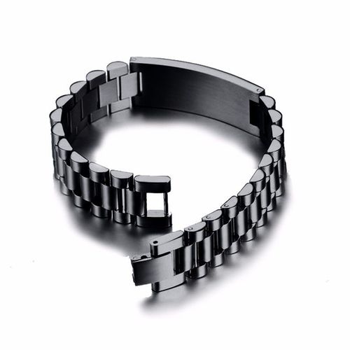 Vnox-Montre-Bracelet Noire En Acier Inoxydable Pour Homme, Design De Lien D'identification Gravé, Longueur De 20cm, Multicolore, Comparateur De Puissance Unique, Cadeau Pour Mari
