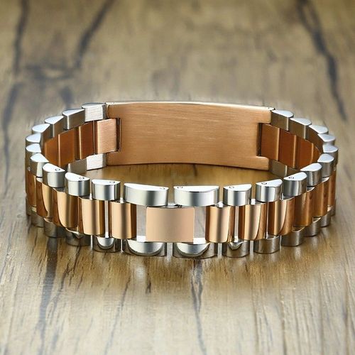 Vnox-Montre-Bracelet Noire En Acier Inoxydable Pour Homme, Design De Lien D'identification Gravé, Longueur De 20cm, Multicolore, Comparateur De Puissance Unique, Cadeau Pour Mari