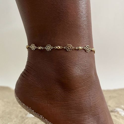 Vnox-Bracelets De Cheville En Acier Inoxydable Plaqué Or Pour Femme, Bijoux Pieds Nus