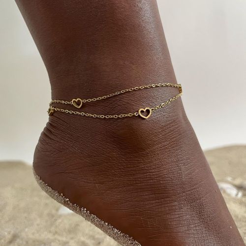 Vnox-Bracelets De Cheville En Acier Inoxydable Plaqué Or Pour Femme, Bijoux Pieds Nus