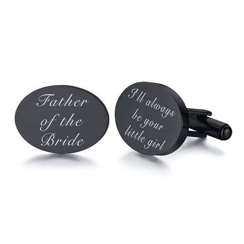 Vnox-Lèvent De Manchette Ovales Personnalisés Pour Hommes, Acier Inoxydable Brillant, Boutons De Manchette En Métal, Cadeau Personnalisé Pour Papa Et Mari, 2 Pièces