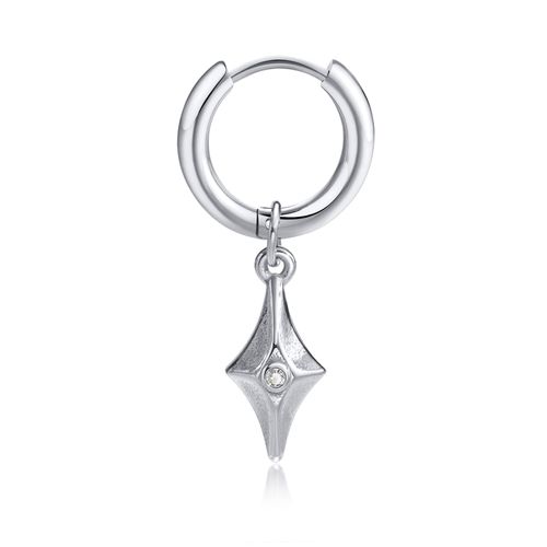 Vnox ¿ Boucles D'oreilles En Losange Pour Hommes, Pendentif Géométrique En Acier Inoxydable De Couleur Argent Noir, Bijoux D'oreille Punk Rock