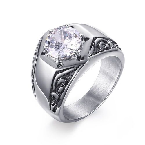 Vnox-Oral Alières Gothiques En Acier Inoxydable Pour Hommes, Punk, Pierre Noire, Bague Pinky, Document Doré, Gros Bijoux Fraternels Pour Adolescents, Garçons