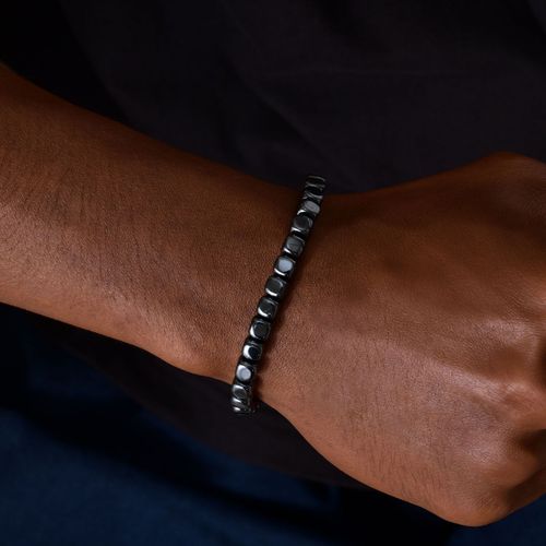 Vnox ¿ Bracelets De Perles Empilables Pour Hommes, Lot De 1 Ou 2 Pièces De 6mm En Pierre Naturelle Hématite, Cadeau Gratuit