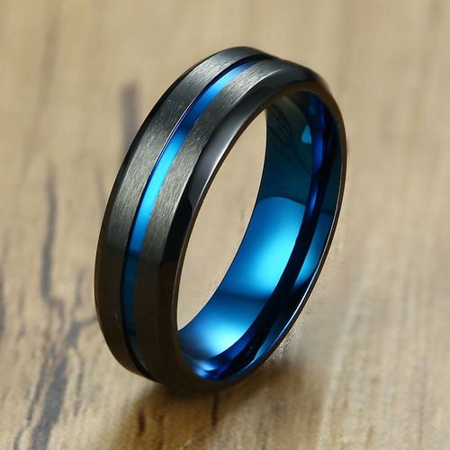 Vnox ¿ Bague De Base En Acier Inoxydable Noir Pour Homme Avec Ligne Arc-En-Ciel, Bracelet De Mariage Classique Pour Homme, Bijoux Multicolores, Bagues Frères