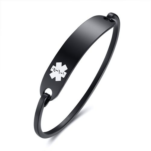 Vnox ¿ Bracelets Médicaux À Gravure Gratuite, Bijoux D'identification Pour Femmes, En Acier Inoxydable, Métal Non Allergène