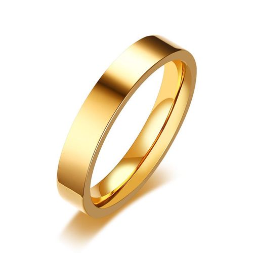 Vnox-Bague Classique Unisexe En Acier Inoxydable De 4mm, Alliance Simple Pour Femmes Et Hommes, Bijoux En Forme De Cheminée, Or Rose, Bande De Mariage Pour Documents
