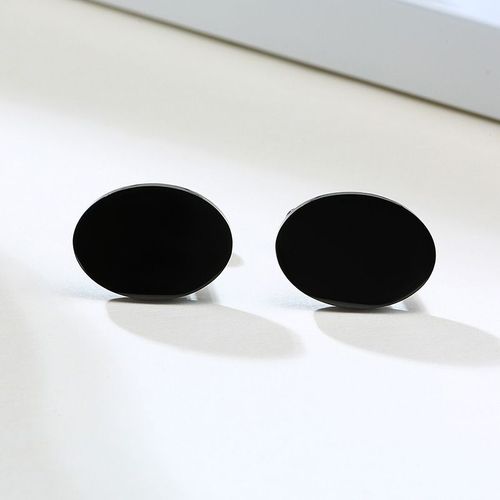 Vnox-Lèvent De Manchette Ovales Personnalisés Pour Hommes, Acier Inoxydable Brillant, Boutons De Manchette En Métal, Cadeau Personnalisé Pour Papa Et Mari, 2 Pièces