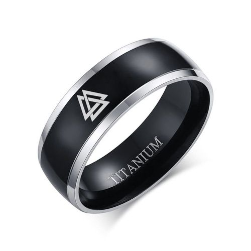 Vnox ¿ Bague Noire 8mm Aum Om Pour Homme, Titane Décontracté, Accessoires Masculins Simples, Bijoux Religieux