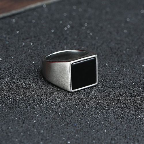Vnox ¿ Bague Décontractée Pour Hommes, Anneau Rouge En Pierre Cz, Top Carré En Acier Inoxydable, Couleur Or, Alliance Masculine Quotidienne, Taille De Bijoux