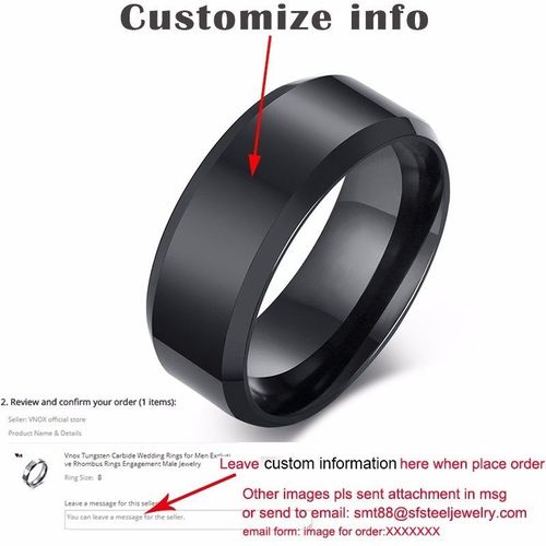 Vnox-Bague Dragon Chinois Cool Pour Homme, Gravure Personnalisée, Acier Inoxydable Noir, Punk Homme Anel, Cadeau Pour Lui, 8mm