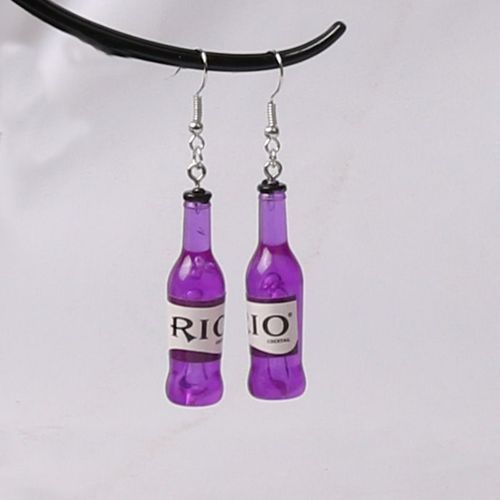 Mini Boucles D'oreilles Pendantes En Résine Pour Femmes, Simulation Créative De Bouteille De Cocktail, Mini, Vin Rouge, Vente En Gros, Bijoux