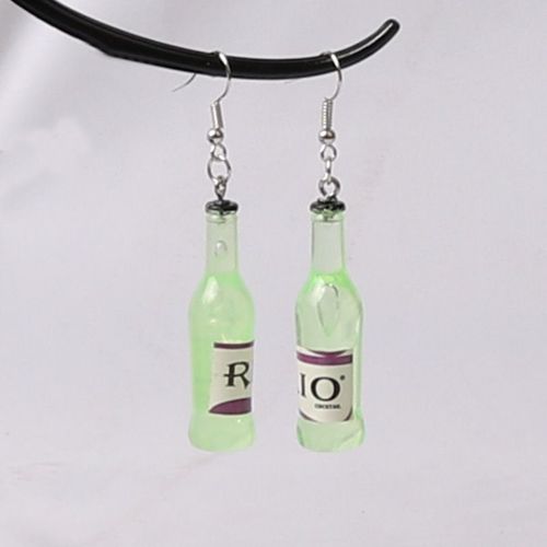 Mini Boucles D'oreilles Pendantes En Résine Pour Femmes, Simulation Créative De Bouteille De Cocktail, Mini, Vin Rouge, Vente En Gros, Bijoux