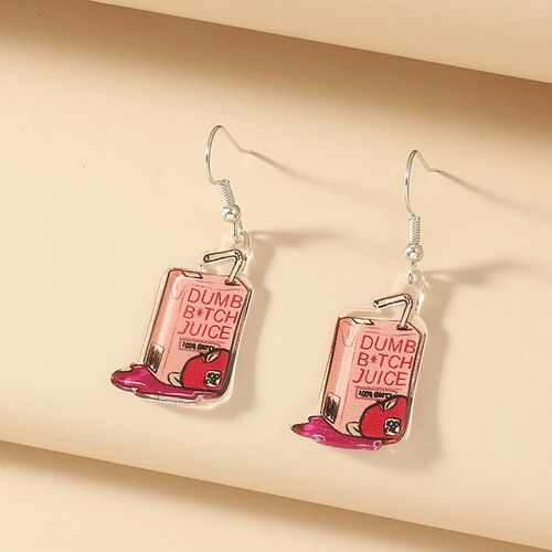 Boucles D'oreilles Amusantes En Acrylique Pour Femme Et Enfant, Pendentif En Cuir Oral Elu Orange, Bijoux À La Mode, Cadeau, Vente En Gros