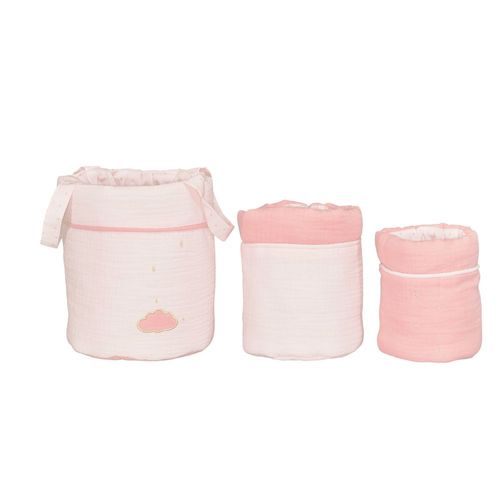 3 Panières Gigognes Lily Rose - Rose Blush - Doré