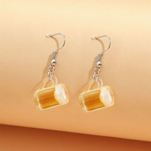 Boucles D'oreilles Amusantes En Acrylique Pour Femme Et Enfant, Pendentif En Cuir Oral Elu Orange, Bijoux À La Mode, Cadeau, Vente En Gros