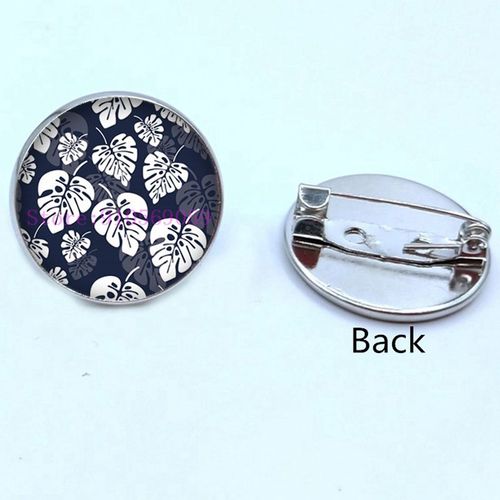 Broche En Verre, Feuilles Tropicales Vertes, Plante Verte Tropicale, Cabochon, Cadeaux Pour Hommes Et Femmes