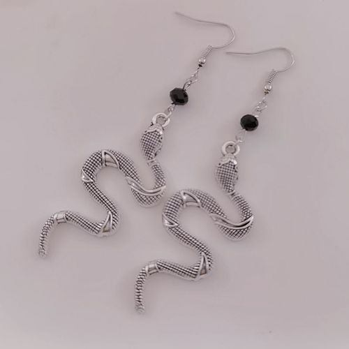 Boucles D'oreilles Serpent Noir Cristal, Bijoux Gothiques Wicca, Pendentif Grand Serpent Étrange Obscurité, Cadeau Pour Femmes, Nouvelle Collection 2021