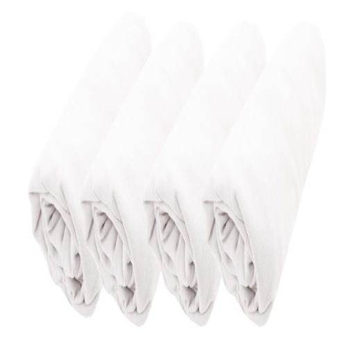 Lot 4 Dh Coton Peigne 130g/M² - Blanc - 70x140cm