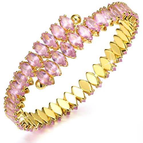 Vnox-Bracelet De Tennis En Pierre Cz Aaa Bling Pour Femme, Bracelet De Manchette En Métal Document Doré, Bracelet Coloré Pour Les Vacances D'été, 8mm