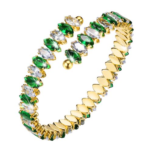 Vnox-Bracelet De Tennis En Pierre Cz Aaa Bling Pour Femme, Bracelet De Manchette En Métal Document Doré, Bracelet Coloré Pour Les Vacances D'été, 8mm