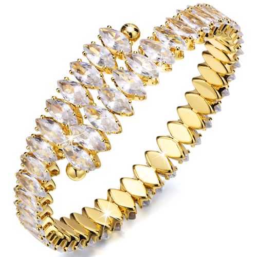 Vnox-Bracelet De Tennis En Pierre Cz Aaa Bling Pour Femme, Bracelet De Manchette En Métal Document Doré, Bracelet Coloré Pour Les Vacances D'été, 8mm