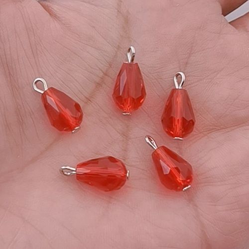 Accessoires En Pierre De Cristal, Lot De 5 Pièces, 12x8 Mm, Noir, Rouge, Bracelets, Colliers, Boucles D'oreilles, Accessoires De Bijoux Faits À La Main