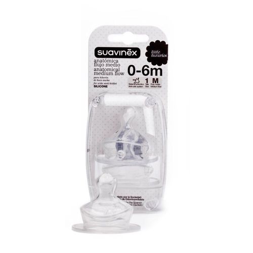 2 Tétines Physio Debit Moyen Silicone 0-6m