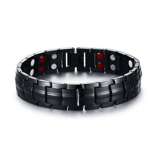 Vnox-Bracelets Magnétiques En Titane Pur Pour Homme, Bijoux De Dehors, Power Health, Noir