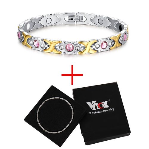 Vnox ¿ Bracelets De Santé En Pierre De Cristal Rose Pour Femmes, Bio Énergie, Cadeaux