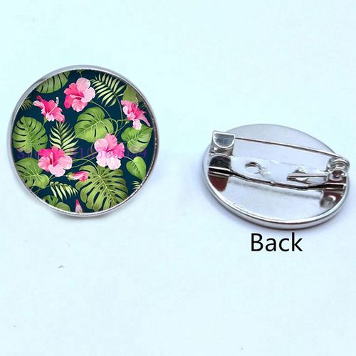 Broche En Verre, Feuilles Tropicales Vertes, Plante Verte Tropicale, Cabochon, Cadeaux Pour Hommes Et Femmes