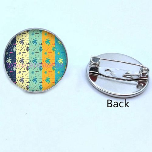 Broche En Verre, Feuilles Tropicales Vertes, Plante Verte Tropicale, Cabochon, Cadeaux Pour Hommes Et Femmes