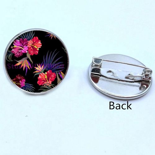 Broche En Verre, Feuilles Tropicales Vertes, Plante Verte Tropicale, Cabochon, Cadeaux Pour Hommes Et Femmes